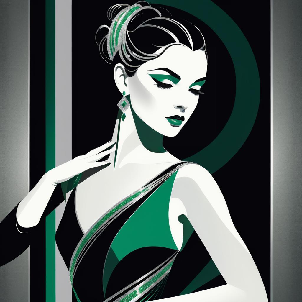 Elegant Art Deco Dancer Portrait