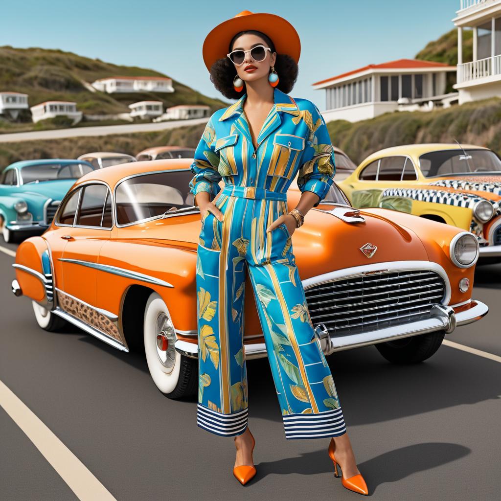 Vintage Car Enthusiast Runway Fashion