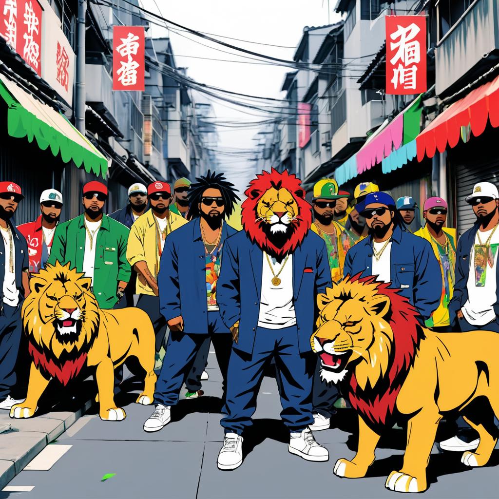 Dramatic Action Comic: Lion Gang in Japan