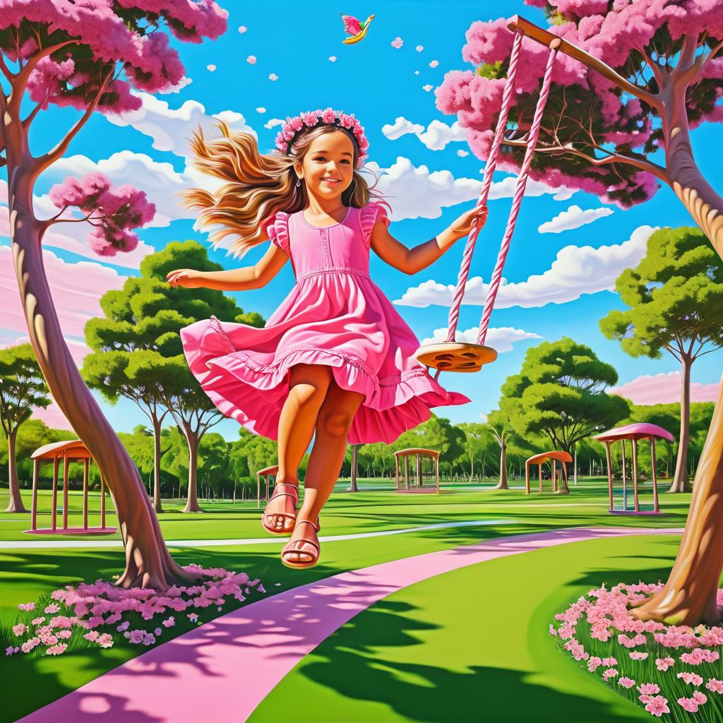 Surreal Oil Painting of a Young Girl