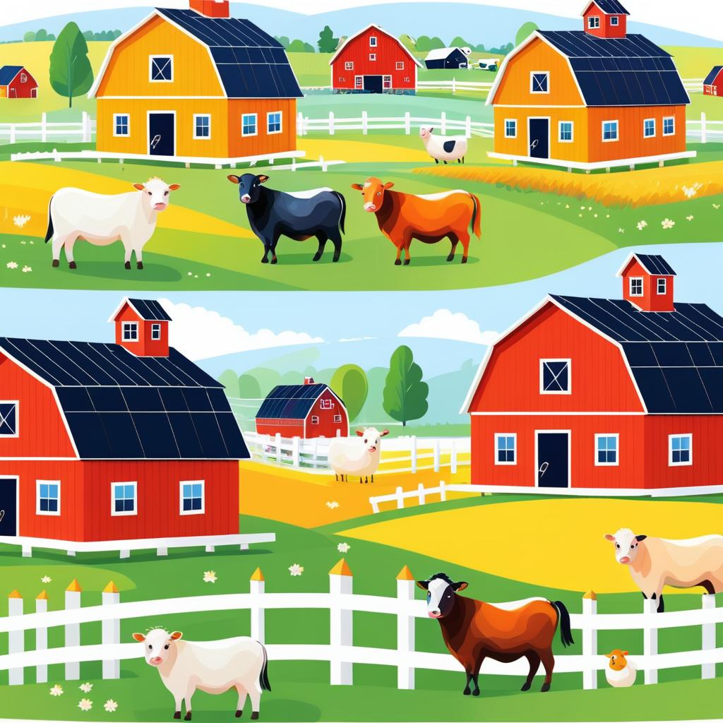 Whimsical Scandinavian Farm Animal Art