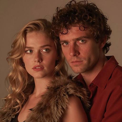 Intense Couple Portrait in Warm Lighting