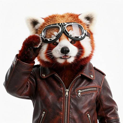 Red Panda President in Pilot Jacket