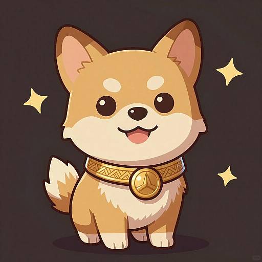 Cute Cartoon Dog Warrior in Fantasy Art