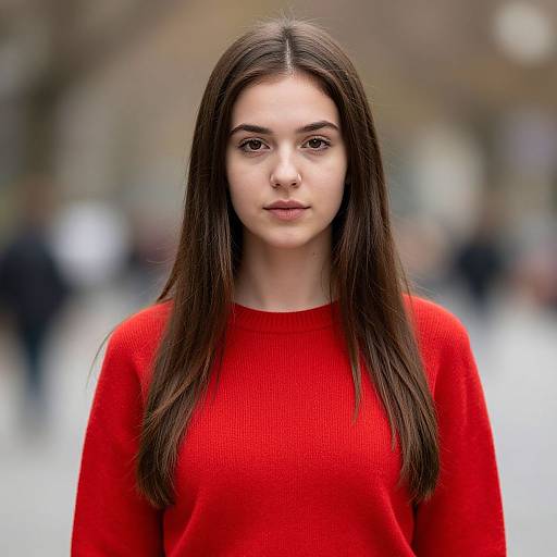 Realistic Red Sweater Cosplay Portrait