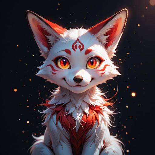 Vibrant Cartoon Fox Illustration on Black
