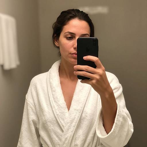 Photorealistic Bathroom Selfie with Towel