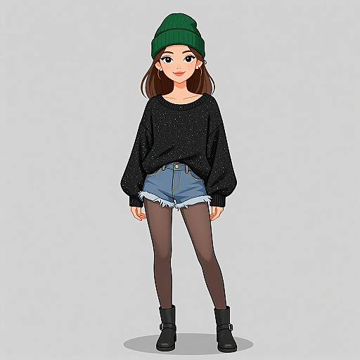 Smiling Woman in Casual Chic Outfit