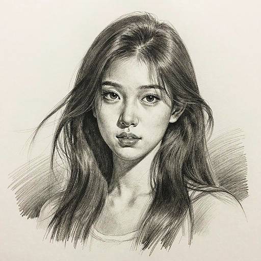 Realistic Pencil Portrait of Girl