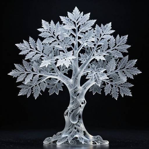 Ethereal Glass Tree with Frosted Leaves
