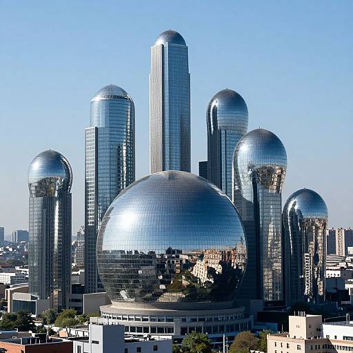 Reverse Growing Mirrored Dome City