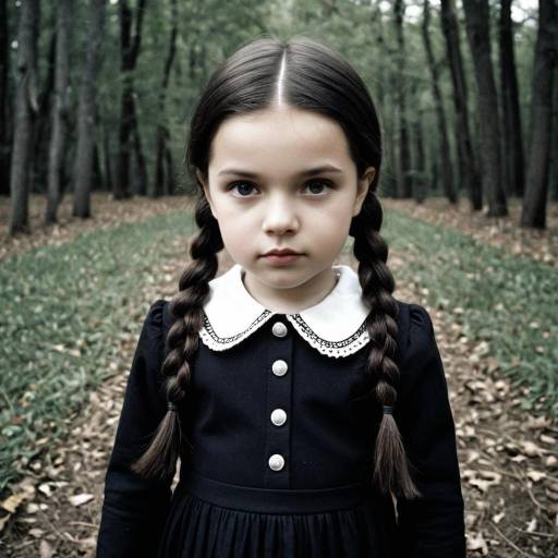 Realistic Toddler Wednesday Addams Portrait