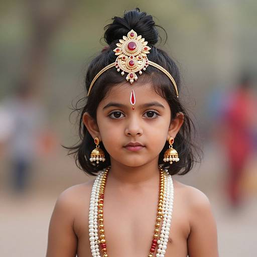 Toddler Krishna God Realistic Portrait