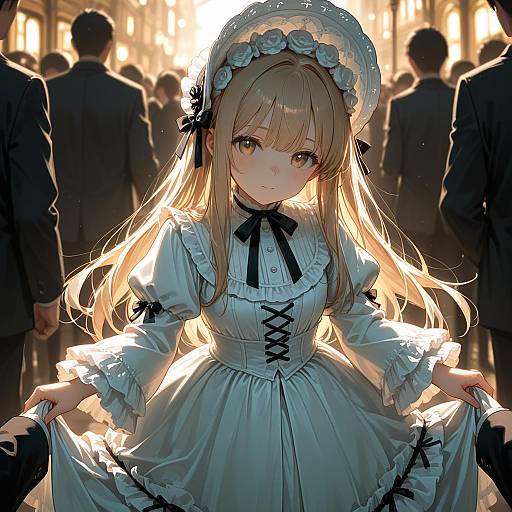 Anime Style Girl in Lolita Dress Cosplay