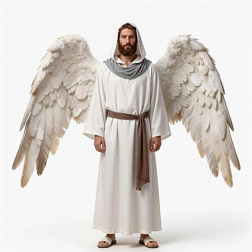 Man in Fallen Angel Costume with Wings