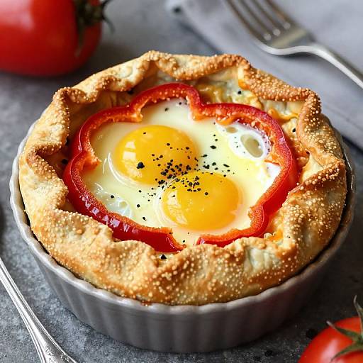 Red Pepper and Baked Egg Galettes
