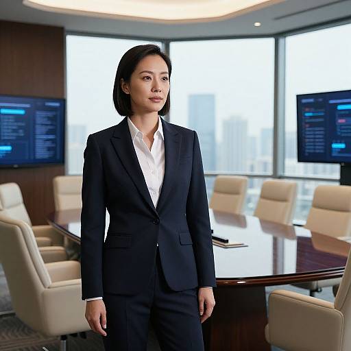 Executive Power Suit in Luxury Conference