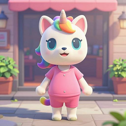 Ultra-Realistic Rainbow Unicorn Cat Portrait