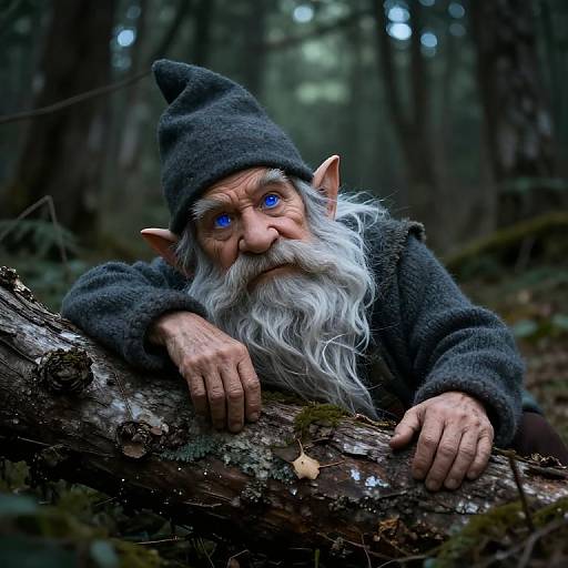 Elderly Gnome in Enchanted Forest