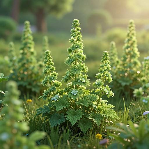 Elegant Green Floral Landscape Blooming