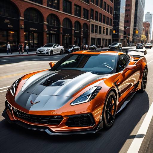 C7 Corvette ZR1 Sports Car on City Street