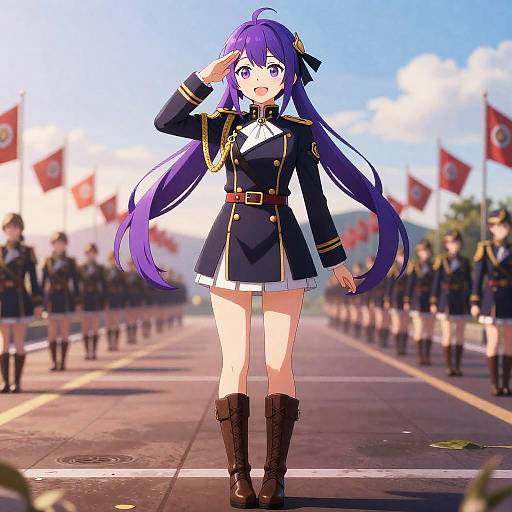Purple-Haired Admiral Salute at Sunrise