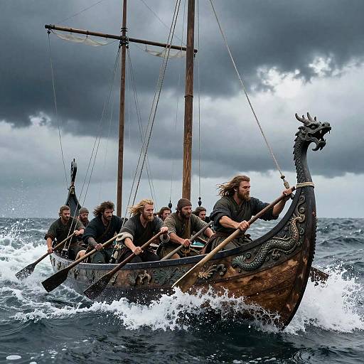 Viking Longship Stormy Sea Adventure