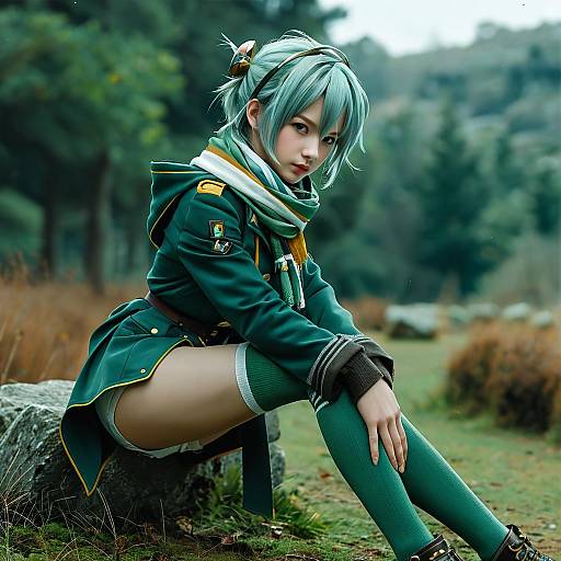 Stylish Sinon Outdoors Pose