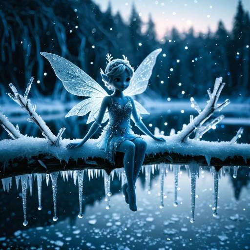 Enchanted Ice Sprite in a Frozen Lake Enchanted Ice Sprite in a Frozen Lake