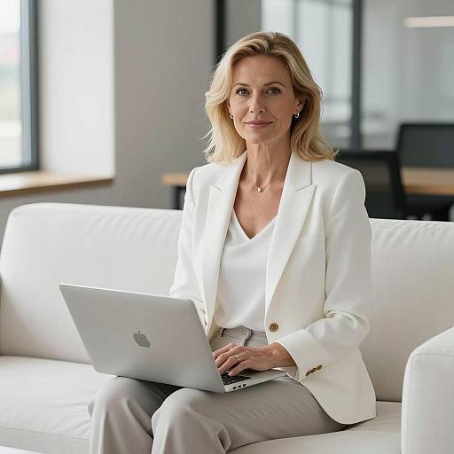 Confident Woman in Modern Office Setting