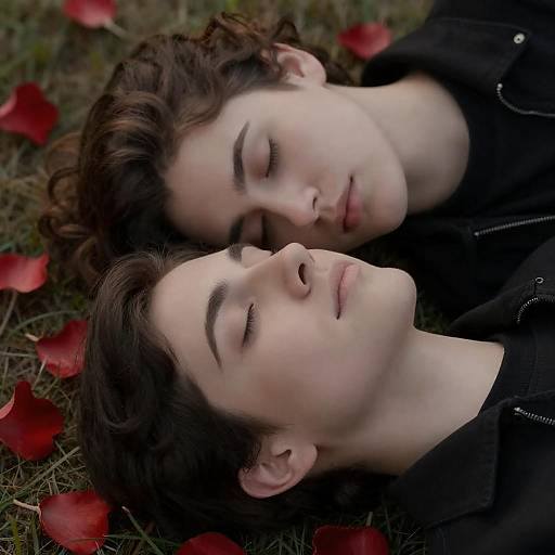Two People Lying Together with Closed Eyes