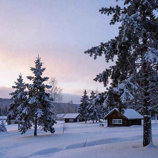 Serene Winter Landscape at Dawn