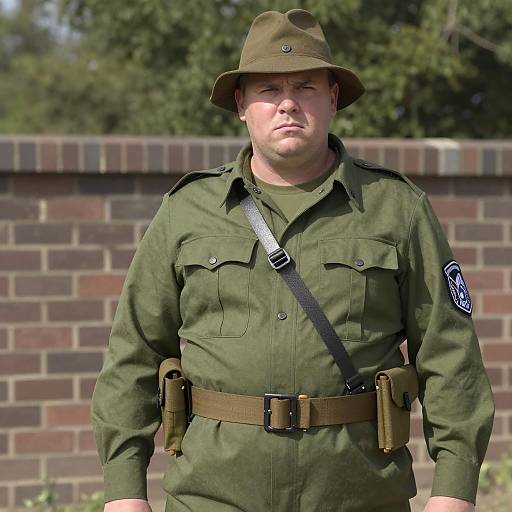 Plus Size Soldier in Green Military Uniform