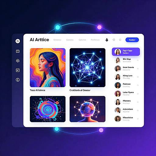 Futuristic AI Art Website Interface
