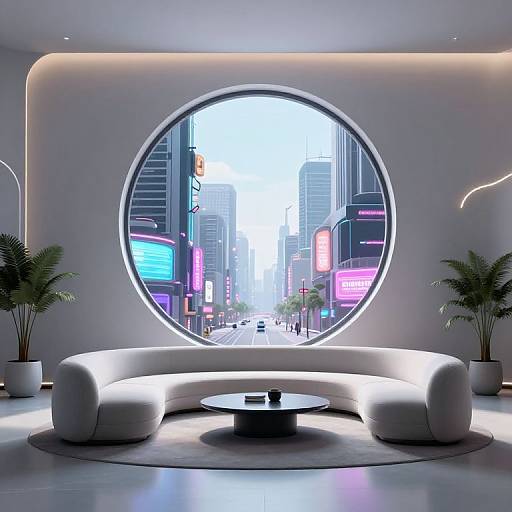 Futuristic Minimalistic Cyberpunk Interior