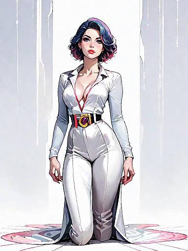 Stylish Woman in White Evening Jumpsuit