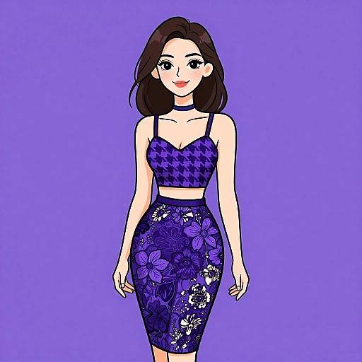 Chic Smiling Woman in Stylish Outfit