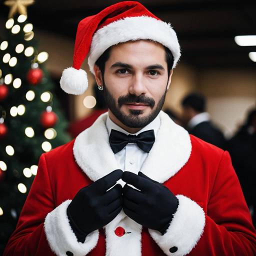 Man in Luxury Santa Suit with Bowtie