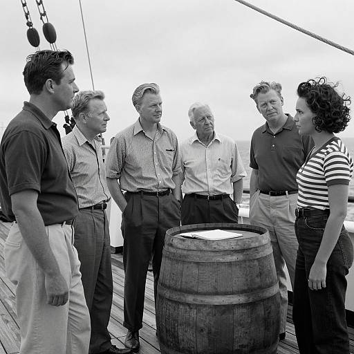 Casual Nautical Scene on Ship's Deck