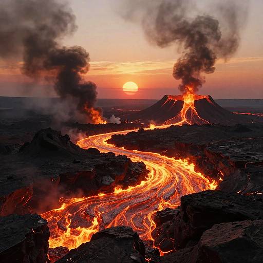 Fiery Volcanic Wasteland Render