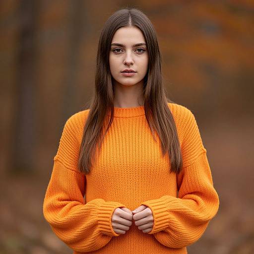 Young Woman in Autumn Knitwear