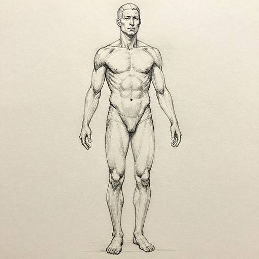Delicate Anatomical Male Body Outline