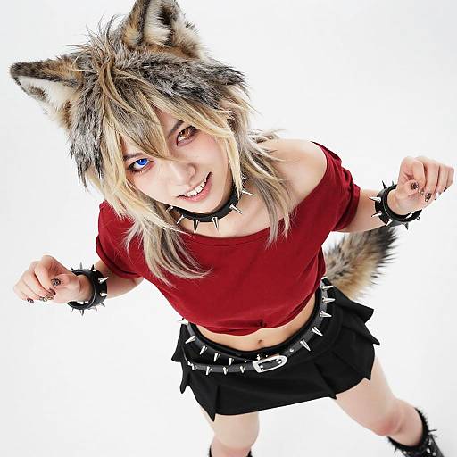 Smug Dire Wolf Punk Fisheye Portrait