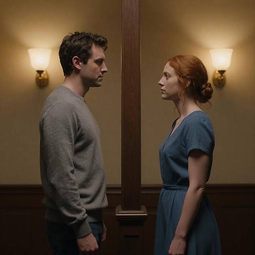 Dimly Lit Couple Facing Each Other