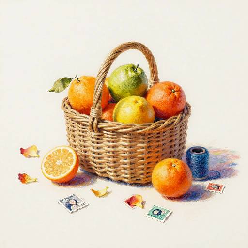 Whimsical Pastel Citrus Still Life
