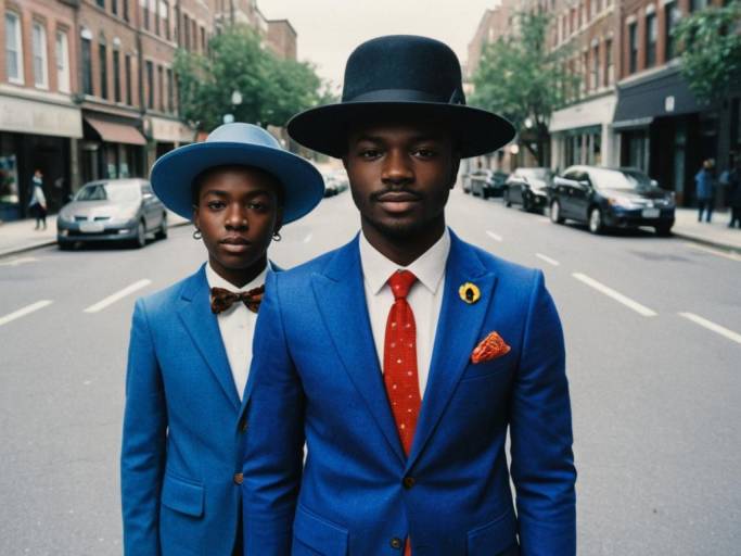 Lil Nas X Face Swap in Blue Suit