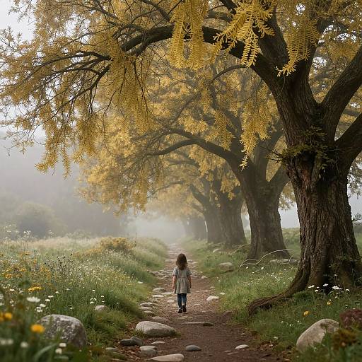 Enchanted Valley with Golden Mistletoe Leaves