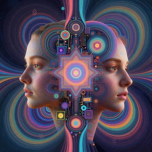 Psychedelic Fusion of Human Faces and Machine Elements