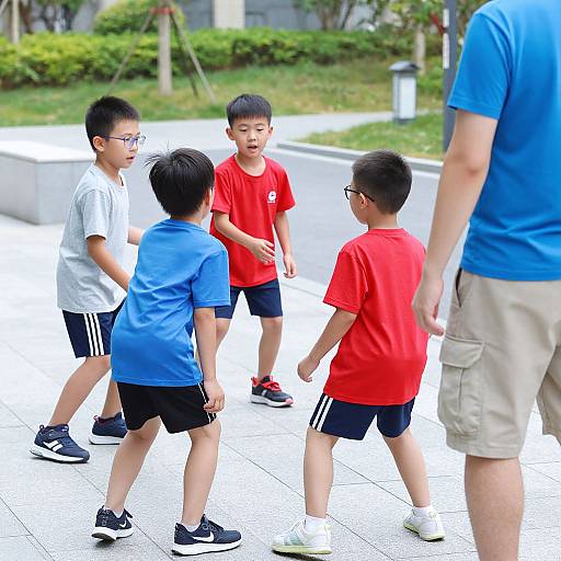 Children Playing Outdoors on Sunny Day