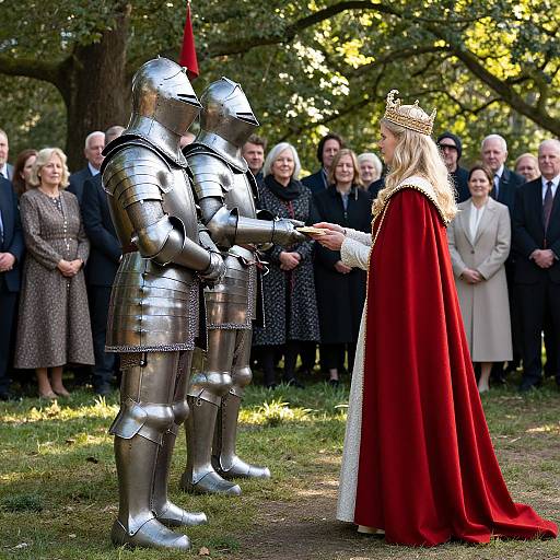 Knights Receiving Favor in Forest